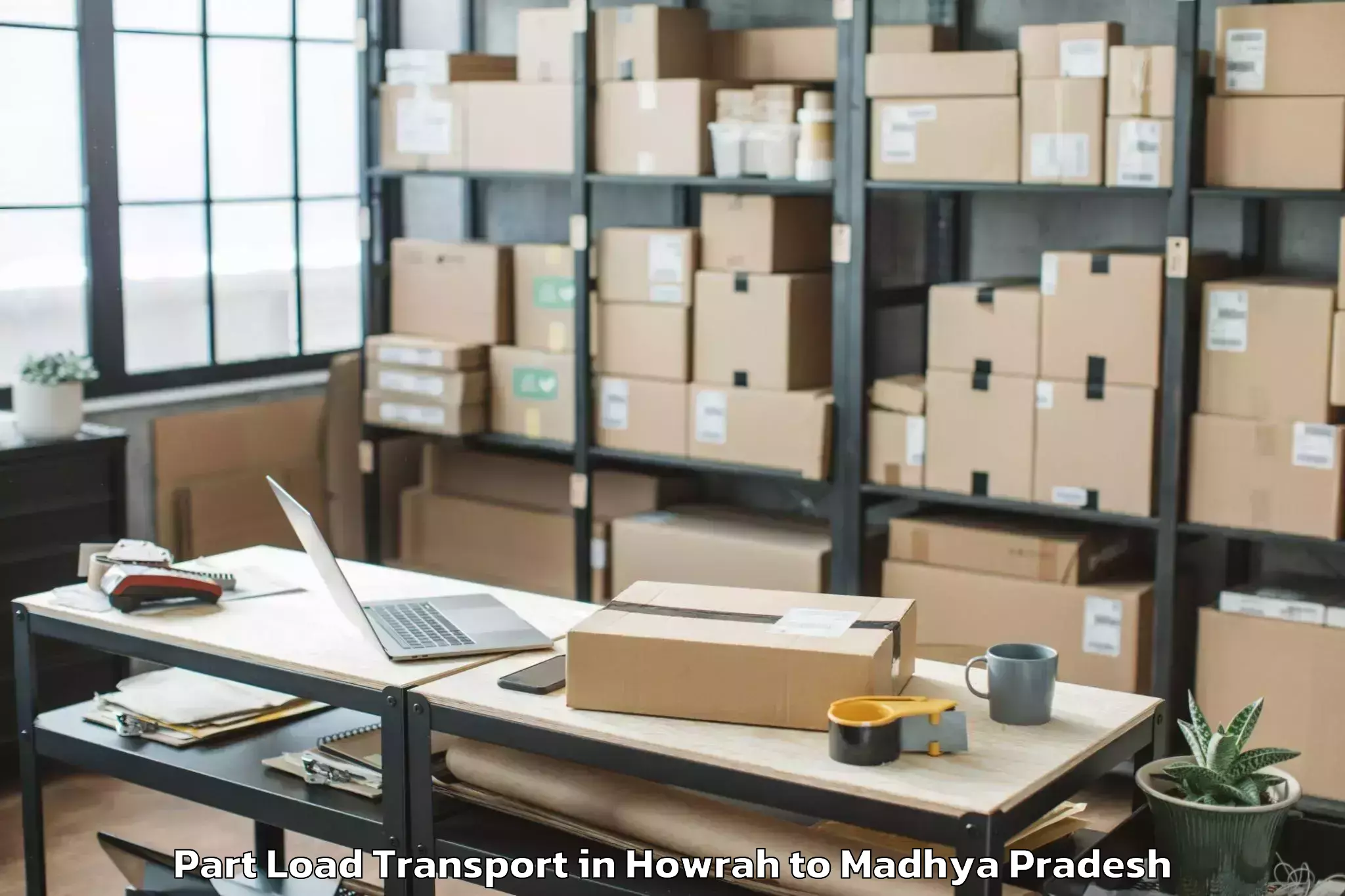 Book Howrah to Jabera Part Load Transport Online